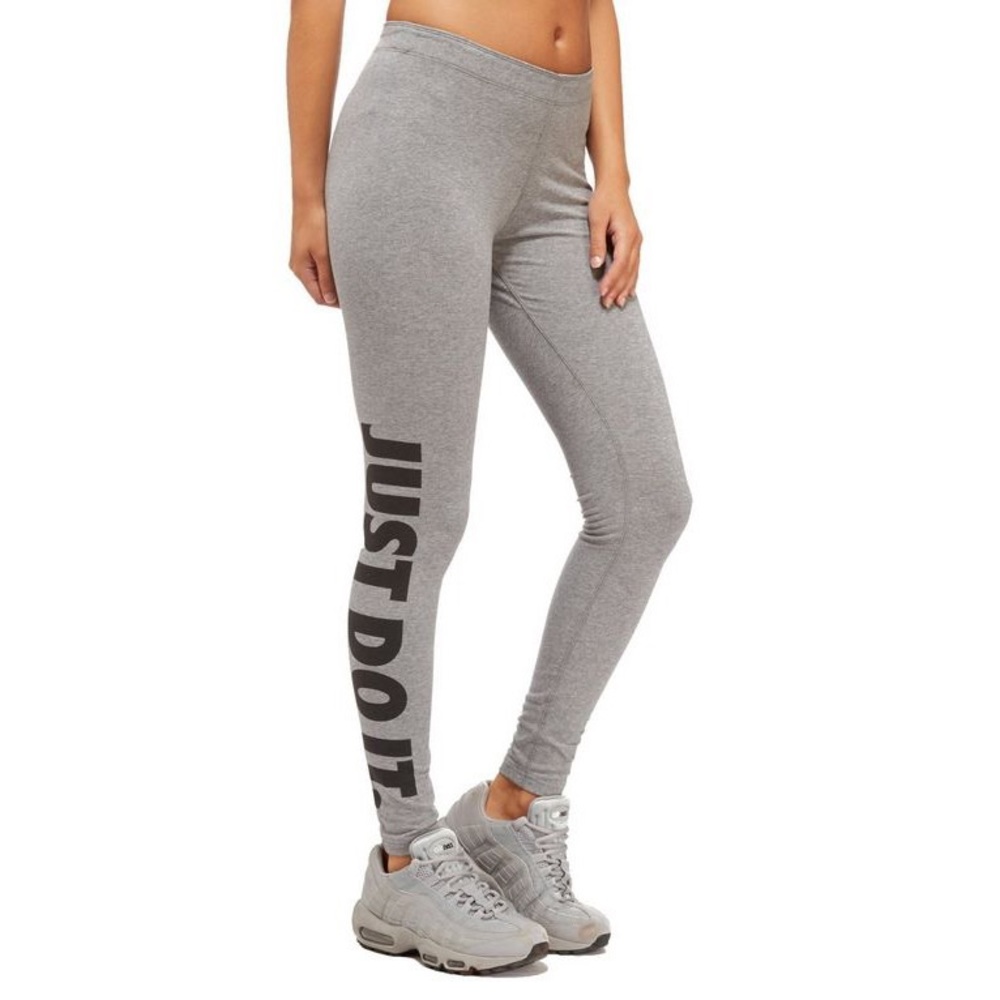 Nike: Gray ‘Just Do It.’ Leggings | XS